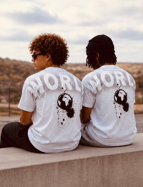 Spray paint shirt, white