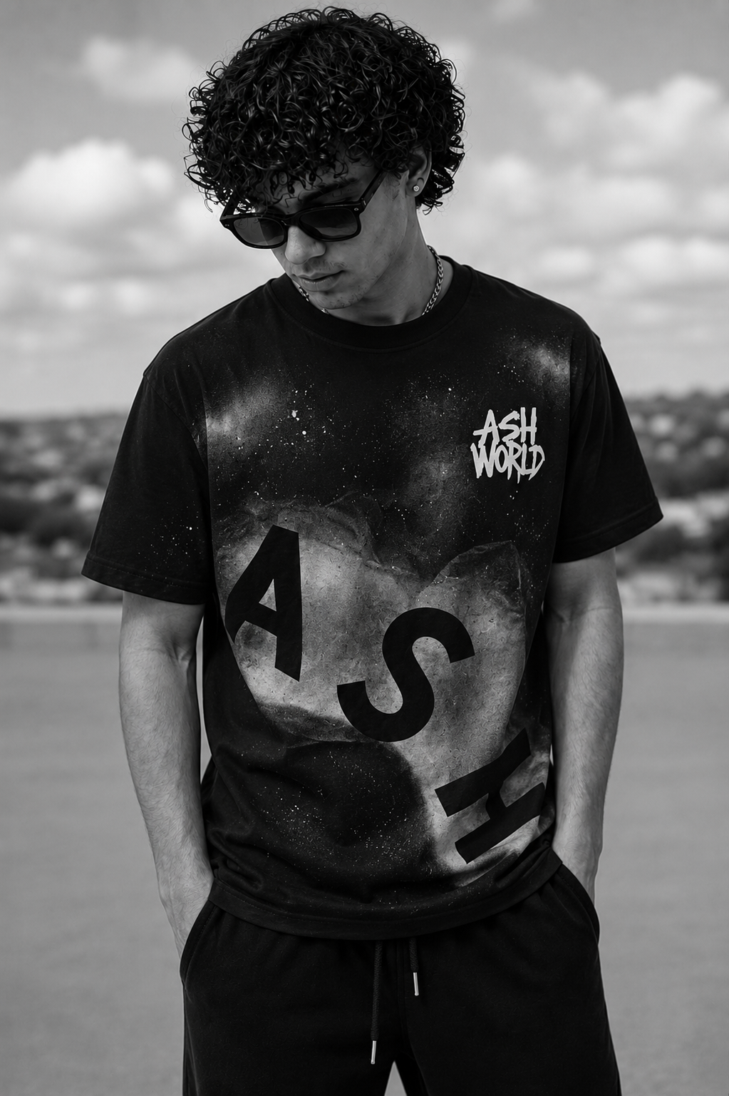 Spray paint shirt, black